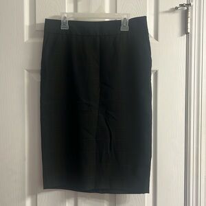Black w/white pinstripe square pencil skirt